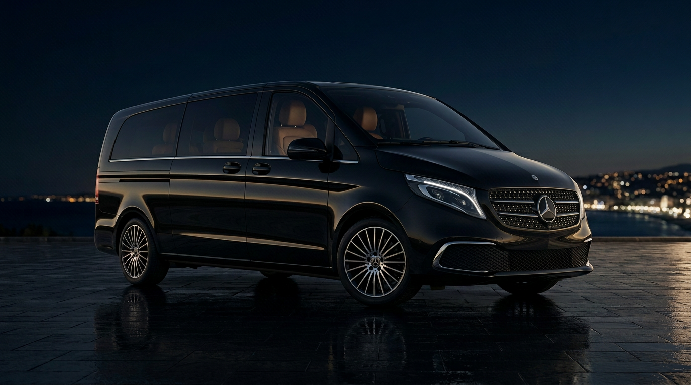Berline de luxe Safe Limousine sur la Promenade des Anglais à Nice